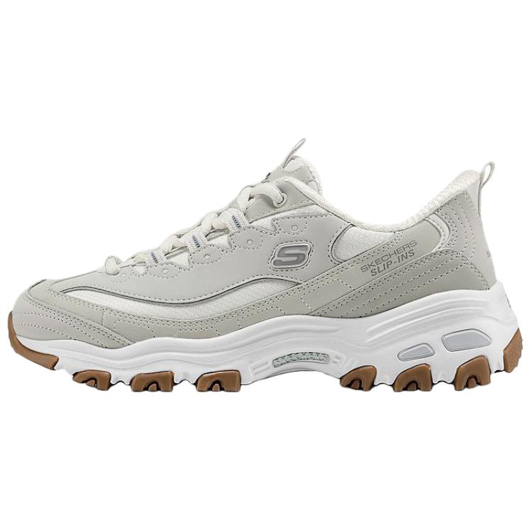 Skechers DLites Comfortable Versatile Support Low-Top Dad Shoes Women sneakers White 150721-OFWT 36