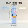 1PC Duck With Pink Bow Cute Cartoon Print 750ml Color Plastic Sports Water Bottle Leakproof Flip Straw Lid Suitable for Sports Office Home Use