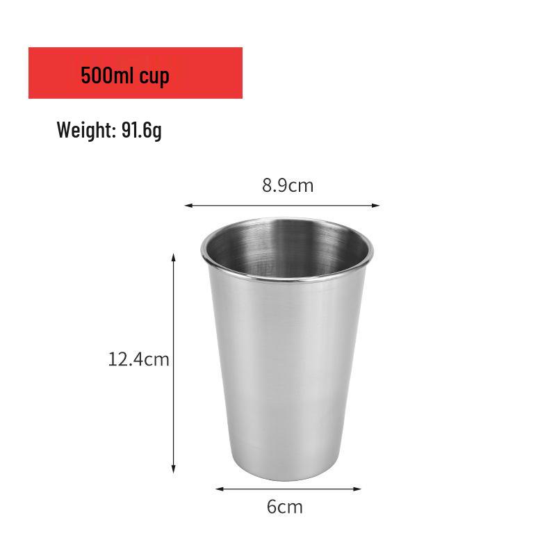 Stainless Steel Outdoor Logo Beer Mug - Single Layer Camping Juice Water Cup