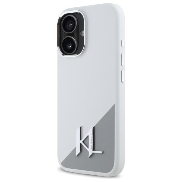 Karl Lagerfeld Klhmp16Sscmkmpch Iphone   16 6,1 Biały/White Hardcase Silicone Initial Metal Logo Magsafe