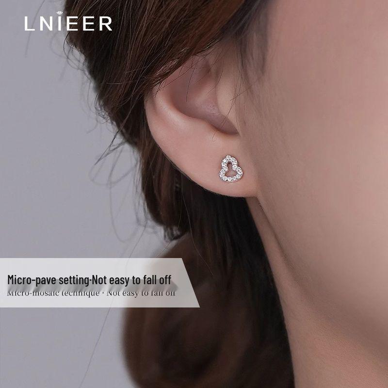 Серьги-гвоздики из стерлингового серебра с филигранью в форме тыквы, на винтовой застежке, для женщин - Простые серьги для сна Handmade