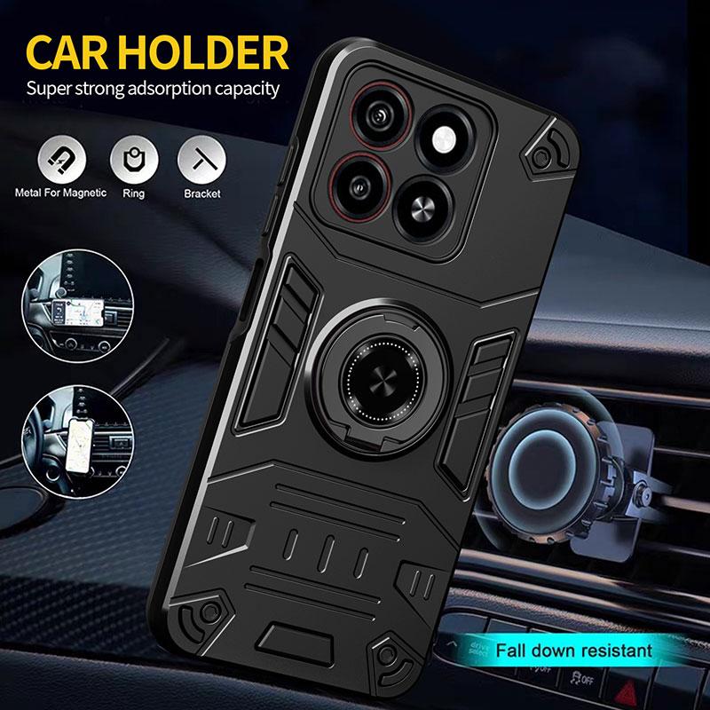 

Чехол для телефона ZTE A35 A55, Бронированный, с кольцом-подставкой 360°, Ударопрочный, Защитный ZTE Blade A55 чёрный