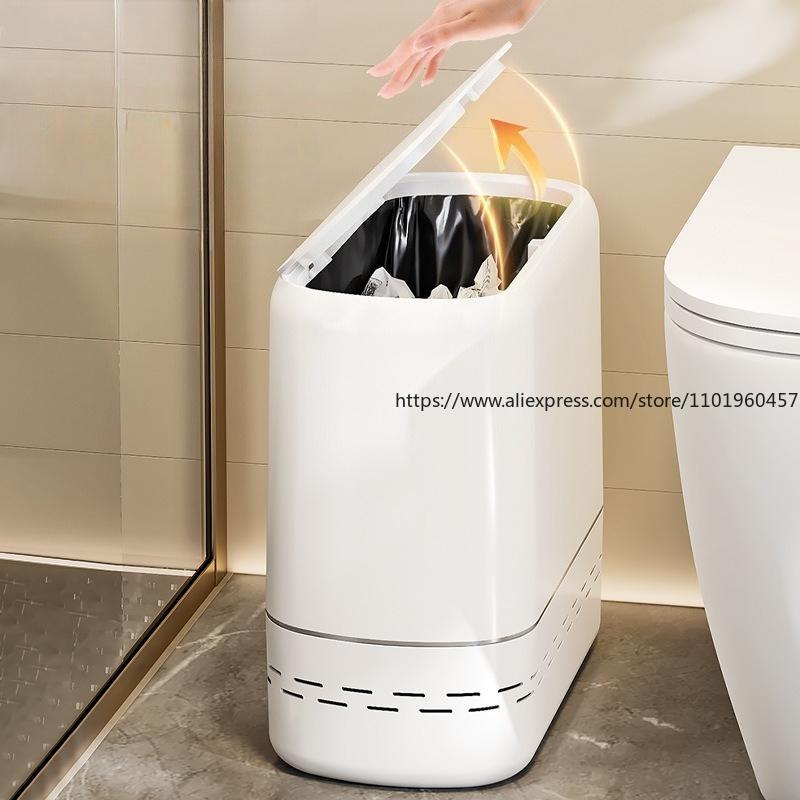 Luxury High-end Trash Can with Lid Large Capacity Stylish Garbage Bin for Home Living Room Bathroom Kitchen High-end