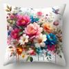 Bunter floraler KissenbezugSchlafzimmer Sofa Dekorative Kissenhülle Mit Reißverschluss Weicher Kissenbezug