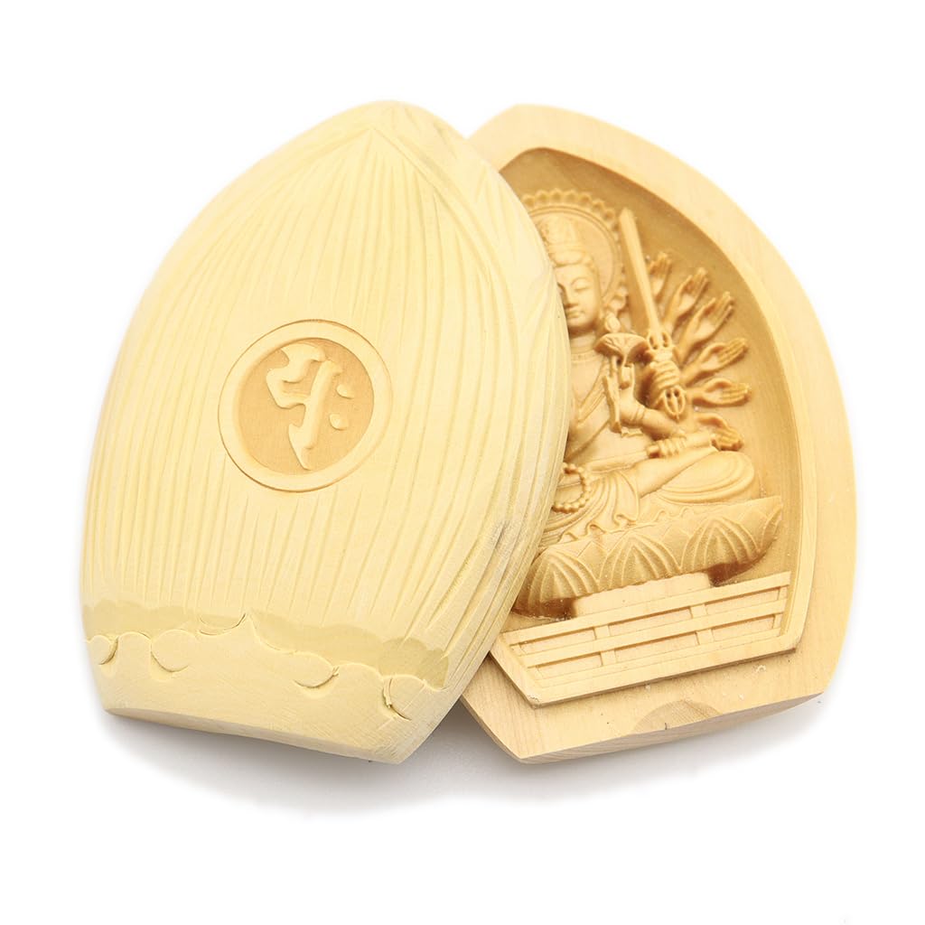 special Buddhist statue Samantabhadra Bodhisattva incense holder Buddha Guardian warding off disasters and prolonging life width boxwood wood carving