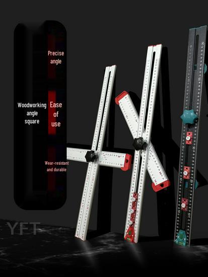 2-in-1 Adjustable 90° T-Square Multi-Functional Woodworking Angle Ruler 60cm Multi-functional Ruler, High Precision