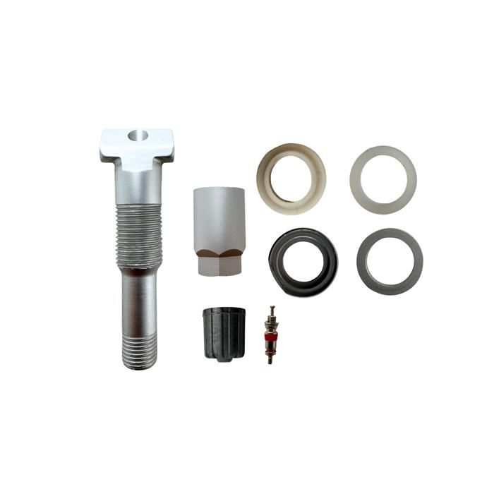 TPMS Sensor Repair Kit - 52936D4100 - Silver Aluminum Valve - 4 Pieces - Steel/Alloy Wheels