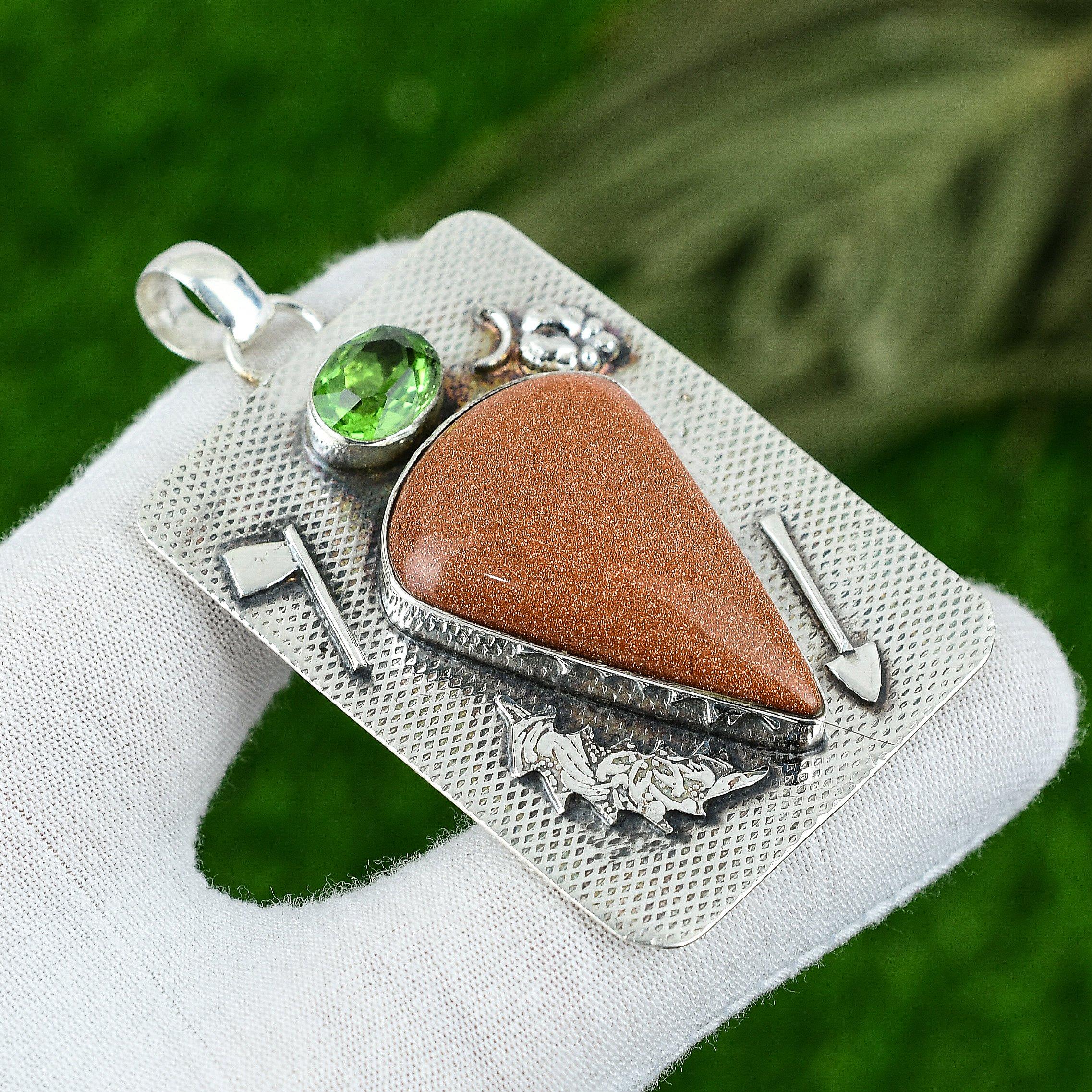 

Gift For Women Jewelry Pendant 925 Sterling Silver Natural Sun Sitara Gemstone