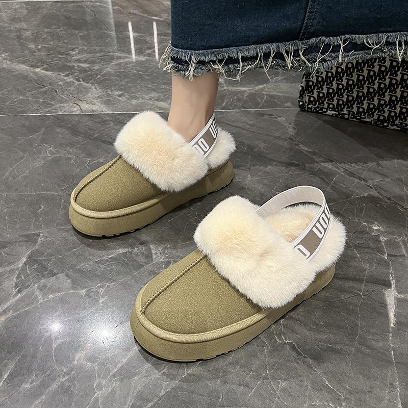 

Зимние теплые домашние меховые тапочки, женские замшевые плюшевые хлопковые туфли для пар, домашние пушистые тапочки для спальни на толстой подошве 41 хаки