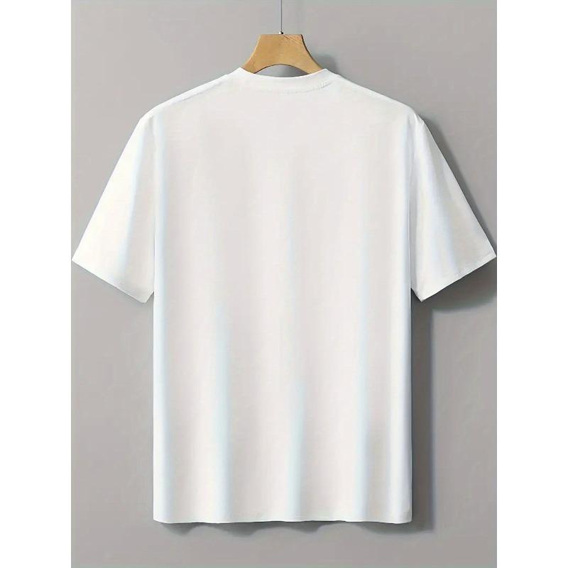 European size Trendy Melting Basketball Pattern Print Men's Crew Neck Short Sleeve T-Shirt Fashion Regular Fit T-Shirt Spring Summer Vacation