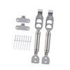 Hood Repair Hardware Kit with Spring Pieces, Mounting Plates and Fasteners, Silver Tone Metal Set for Car Hood Service Projects and Installation