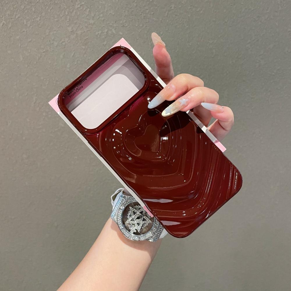 

Luxury Smooth 3D Electroplating Case For iPhone 17 Air 16 15 14 13 12 11 Pro Max Plus Soft TPU Love Wrinkles Pattern Phone Coque iPhone 15 вино красного