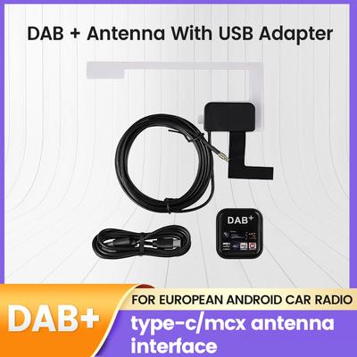 Adaptador de antena DAB Dongle DAB+, interfaz de antena tipo C/MCX para unidad principal de navegación de radio de coche Android universal europea