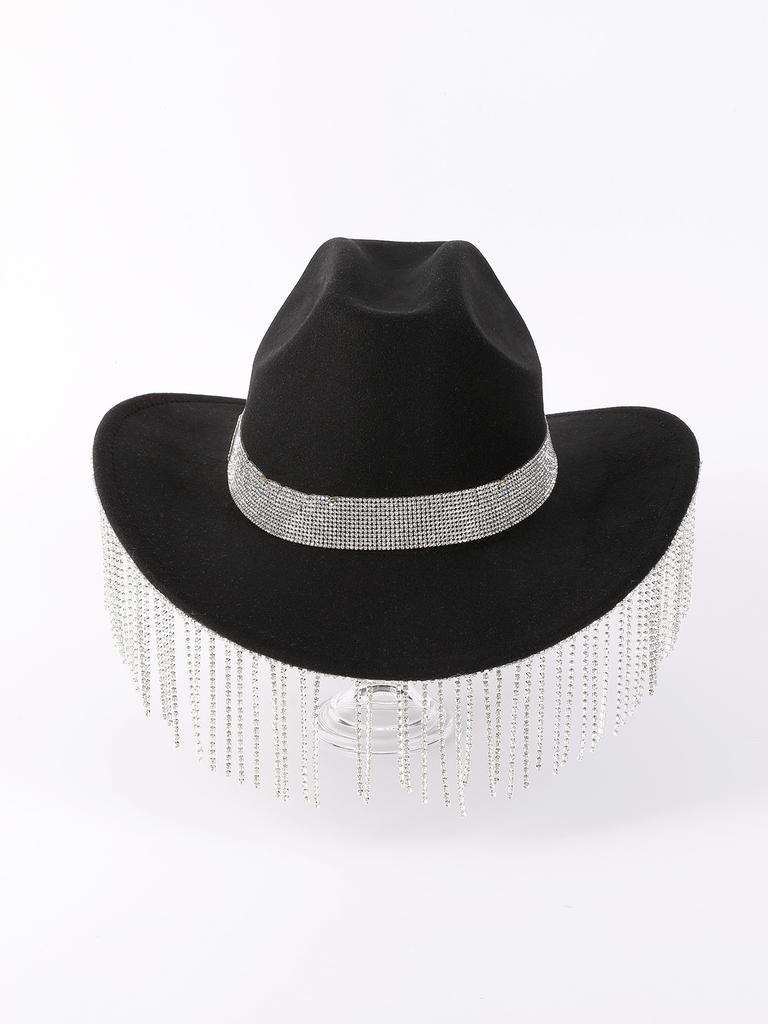 New rhinestone fringed cowboy hat carnival party western cowboy top hat women's top hat bullfighting hat