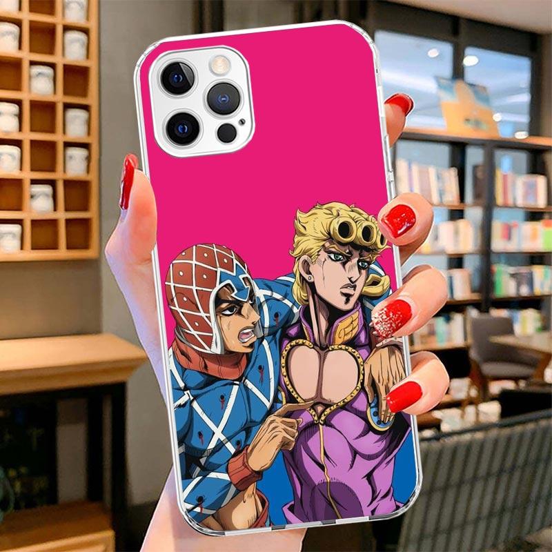 JoJo Bizarre Adventure Golden Wind Cover Phone Case For iPhone 16 17 Air 15 14 Pro Max 16E Phone Case 13 Mini 12 11 7 SE 8 Print iPhone 13 Pro