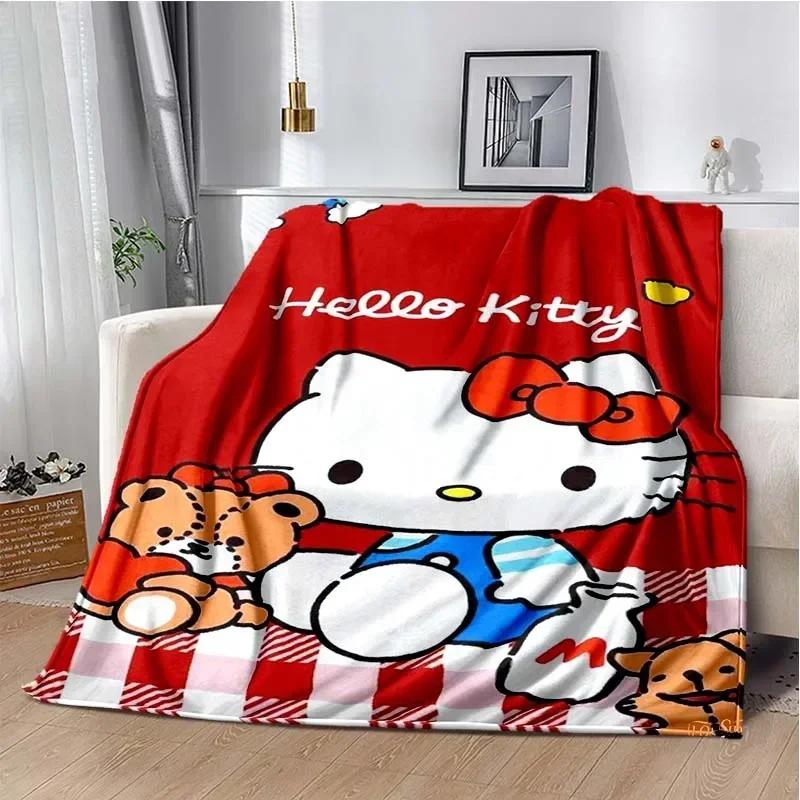 HelloKitty Cartoon Anime Kawaii Blanket for Kids Super Soft Cute Blanket for Travel Bedding Couch Sofa Bed Blanket Birthday Gift