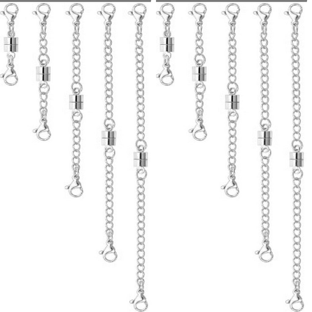 Set of 10 Magnetic Jewelry Clasps for DIY Bracelets with Chains