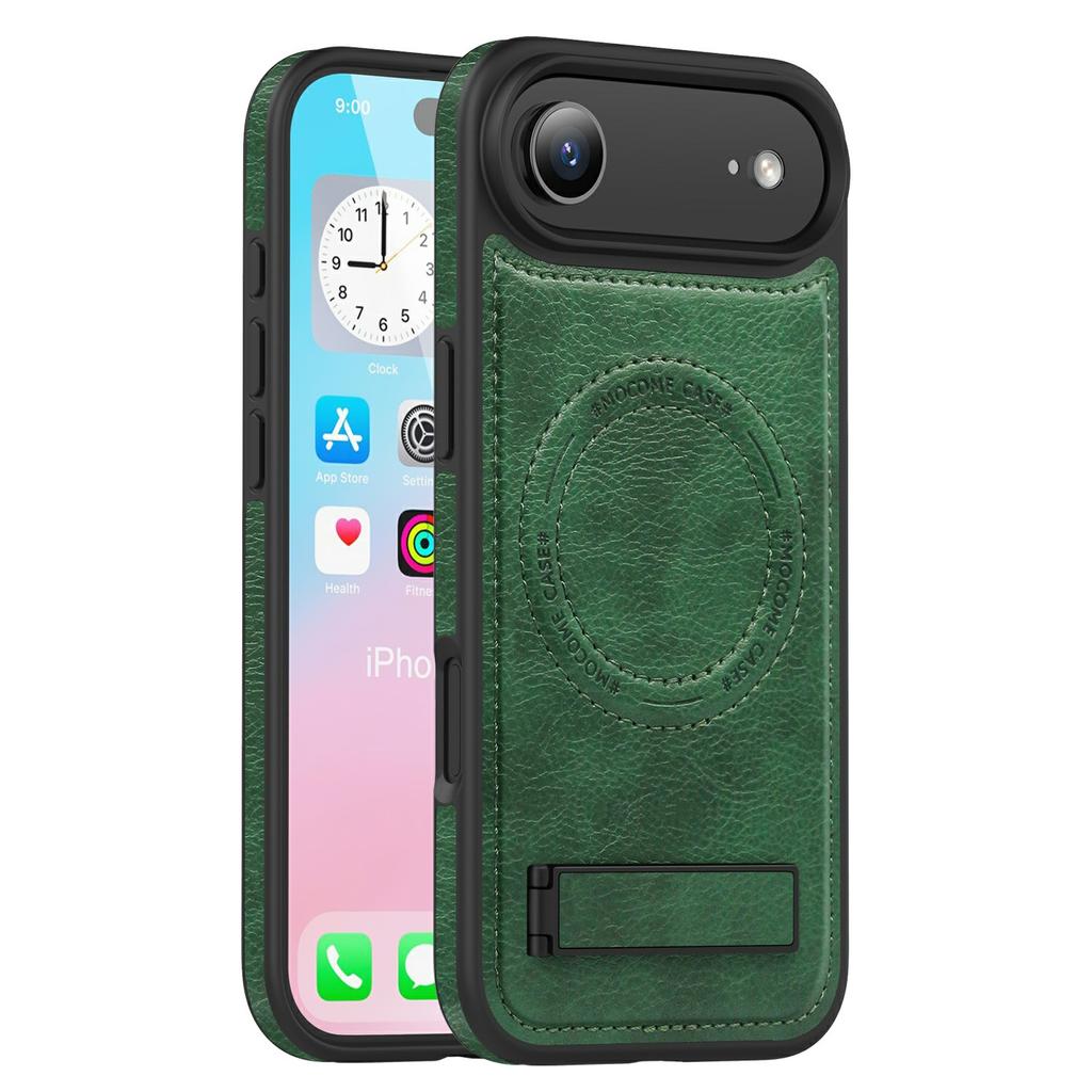 For iPhone Air Case Compatible with MagSafe Kickstand Leather Phone Back Cover