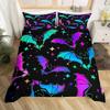 Halloween Duvet Cover Set Gothic Spooky Bedding Sets,Pumpkin Lantern Comforter Cover Horror Ghost Witch Hat Cat Bat Quilt Cover