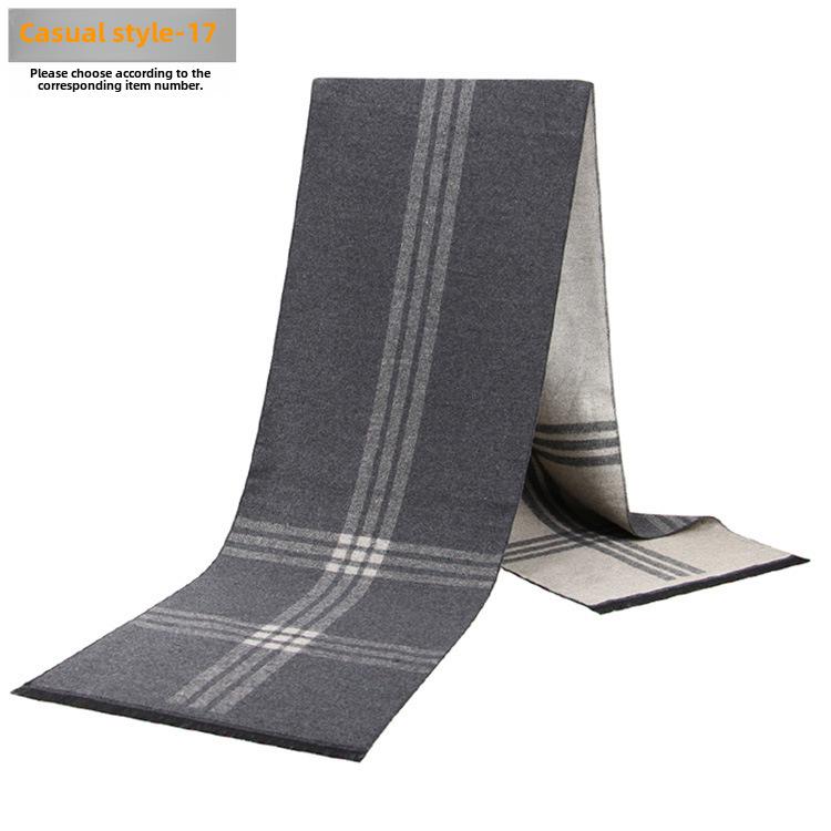 Men's Autumn & Winter Plaid Imitation Cashmere Scarf - Warm & Thick Custom Design