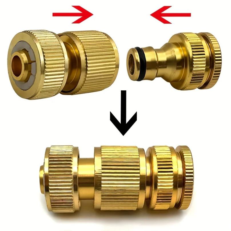 2/6pcs EU Standard Aluminum Hose Connector Set - 1/2'' & 3/4'' Tap Fitting + 1/2''(13-16mm) Quick Connect for Garden Pipes