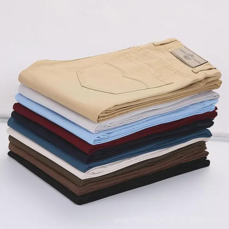 Hongxinjie Pánské bavlněné chino kalhoty velkých velikostí