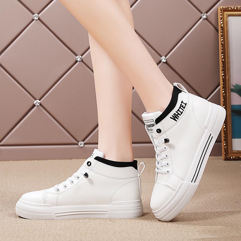 2023 Autumn Women's High-Top Breathable Sneakers: Korean Style Casual Sports Shoes 7612