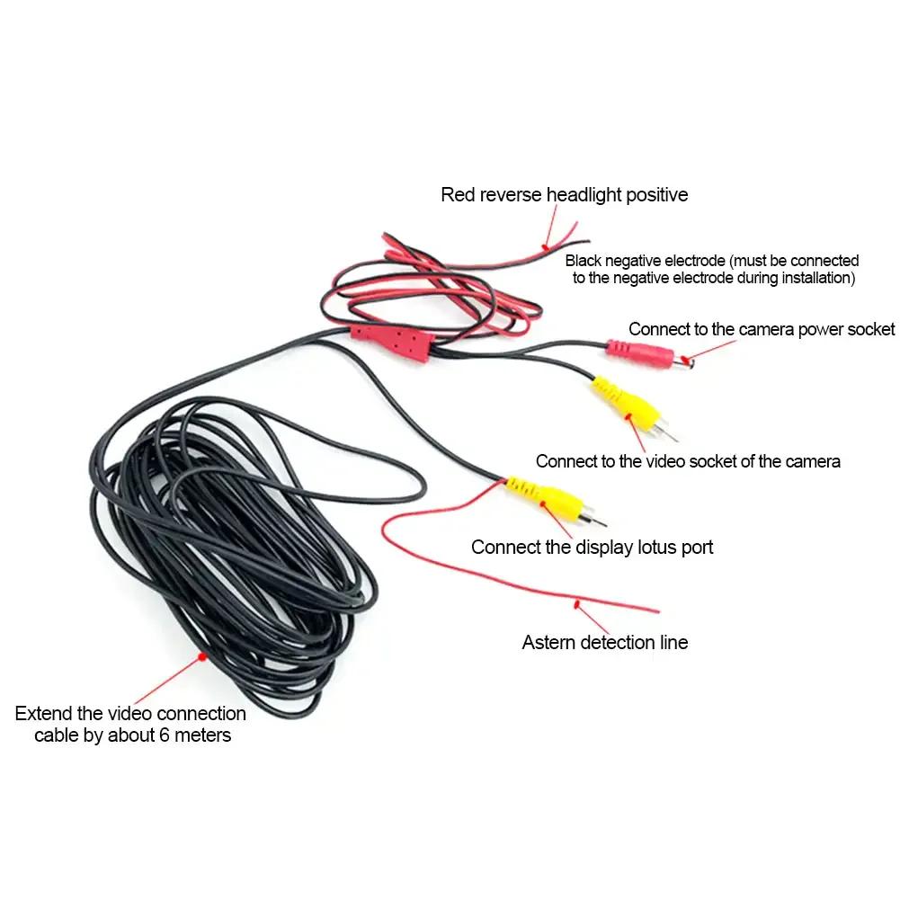 RCA 6M Video Cable For Car Rear View Camera Universal Wire For Connecting Reverse Camera With Car Multimedia Monitor Universal