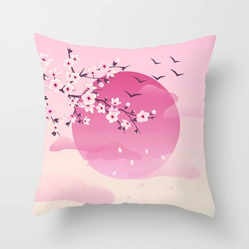 

Офіс Вітальня Домашня Наволочка Рожева квітка Наволочка Прикраси для автомобіля 40x40cm