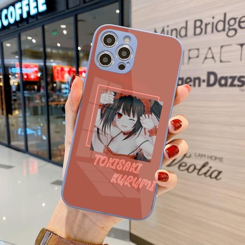 Cute Kurumi Tokisaki Phone Case For IPhone 14 13 12 11 Pro Max X XR XS 8 7 Plus Liquid Glass Color Phone Cover
