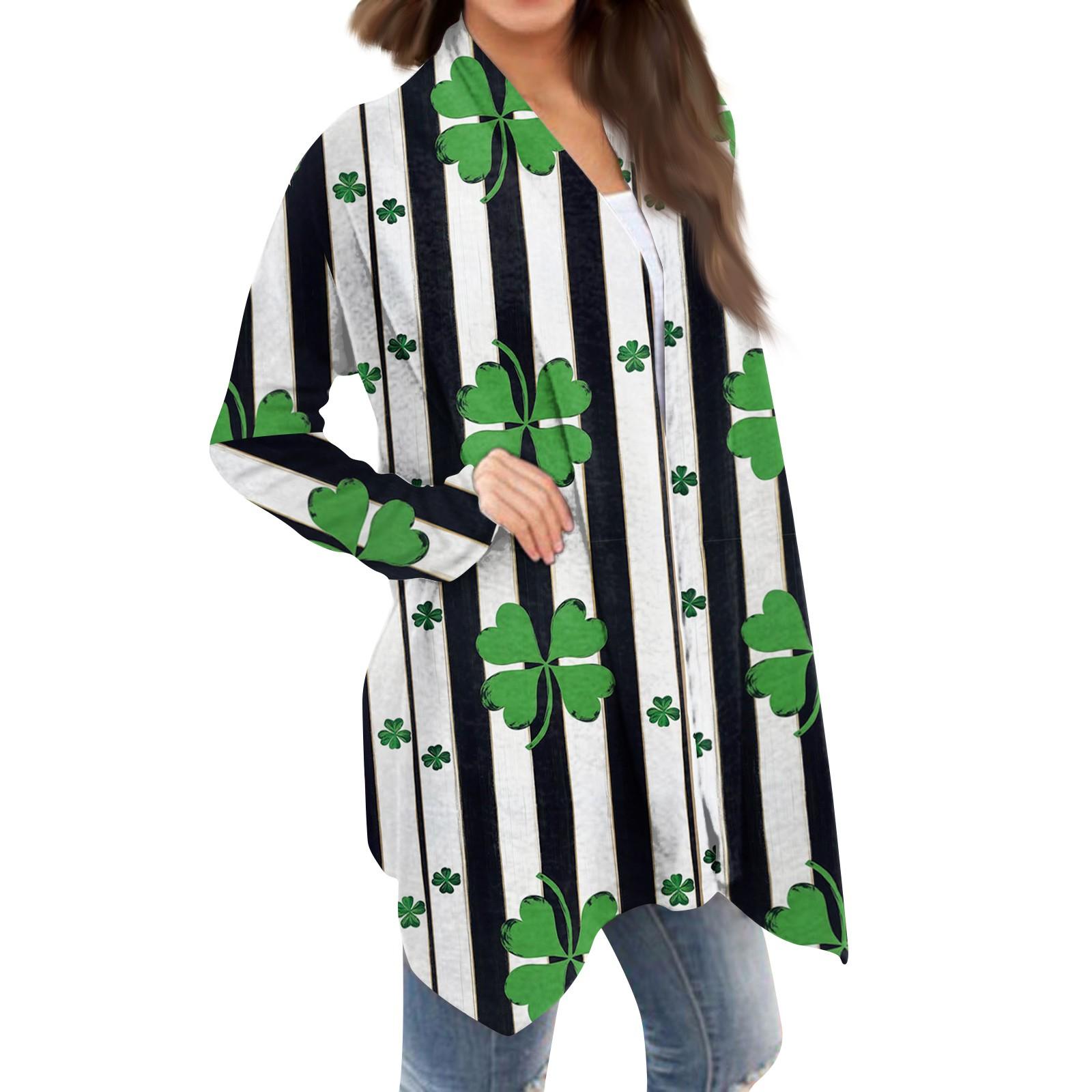 

Женская мода, повседневный рождественский принт, кардиган средней длины, куртка, пальто XL белый