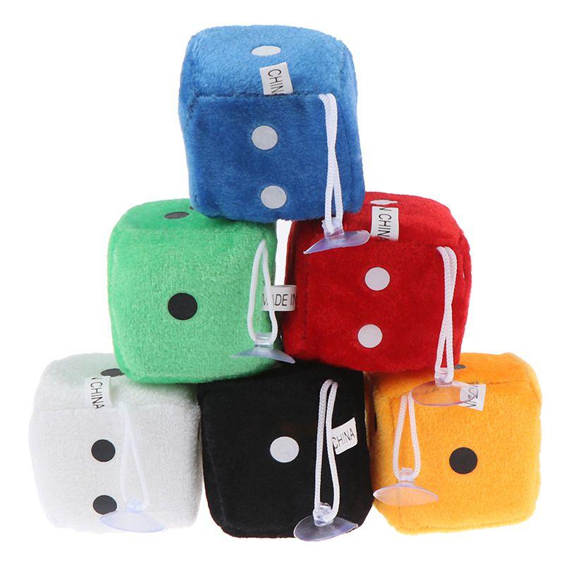 Plush Dice Party Pendant Soft Fluffy Car Decoration