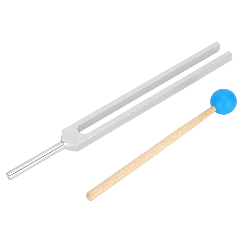 OM136.1HZ Aluminum Alloy Tuning Fork Wood Hammer Sound Healing Therapy Tool Set