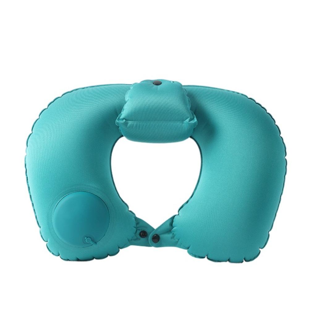 Hand Pressing Press To Inflate Pillow U-Shaped Neckrest Pad Neck Support Cushion  Tourist