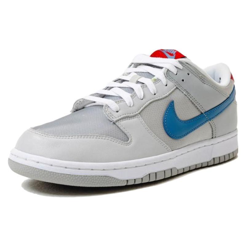 Nike Dunk Low Comfortable and Versatile Low-top Skate Shoes Unisex Silver and Blue
