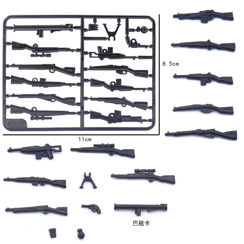 Military Weapon Toy Guns Dagger Machine Guns SWAT WW2 Building Blocks Playthings Ideal For Children Assemble Militarys Army Toy Gifts