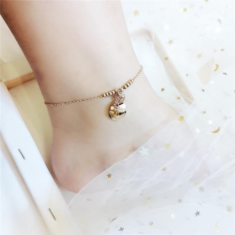 Rose Gold Titanium Cat Anklet - Korean Style Simple Fashion