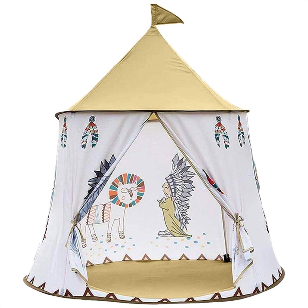 Yalufa Kids' Tent, Foldable Secret Base Playhouse for Indoors, Backyards, and Parks (Lion)