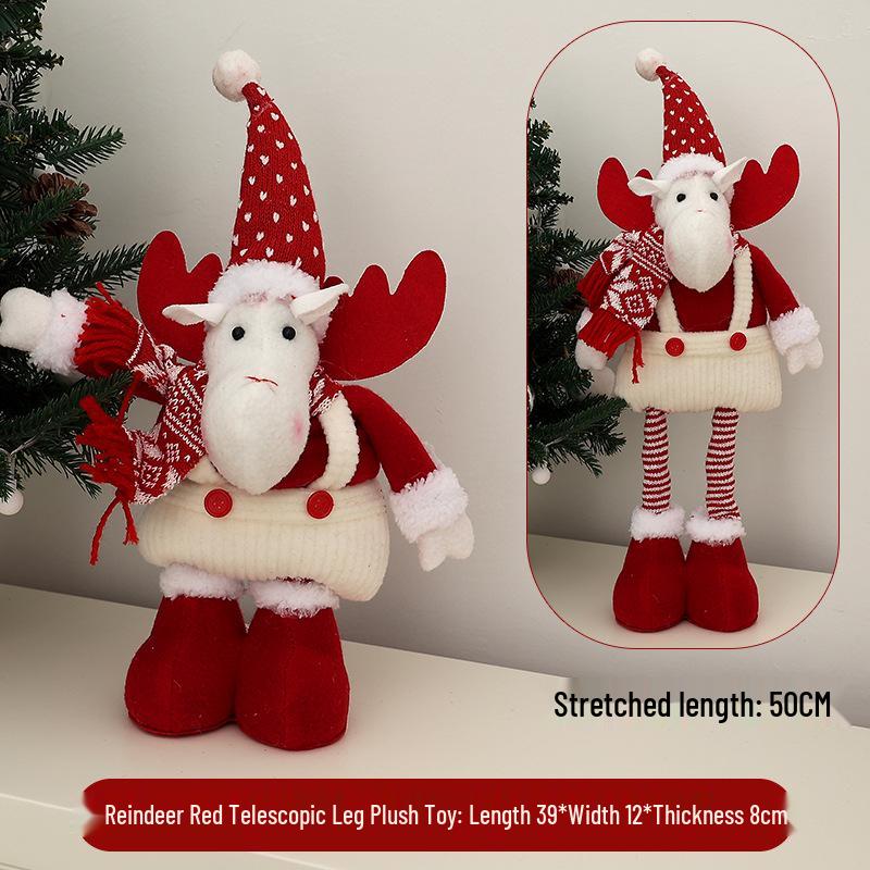 Red Telescopic Santa Doll Christmas Window Display Decoration