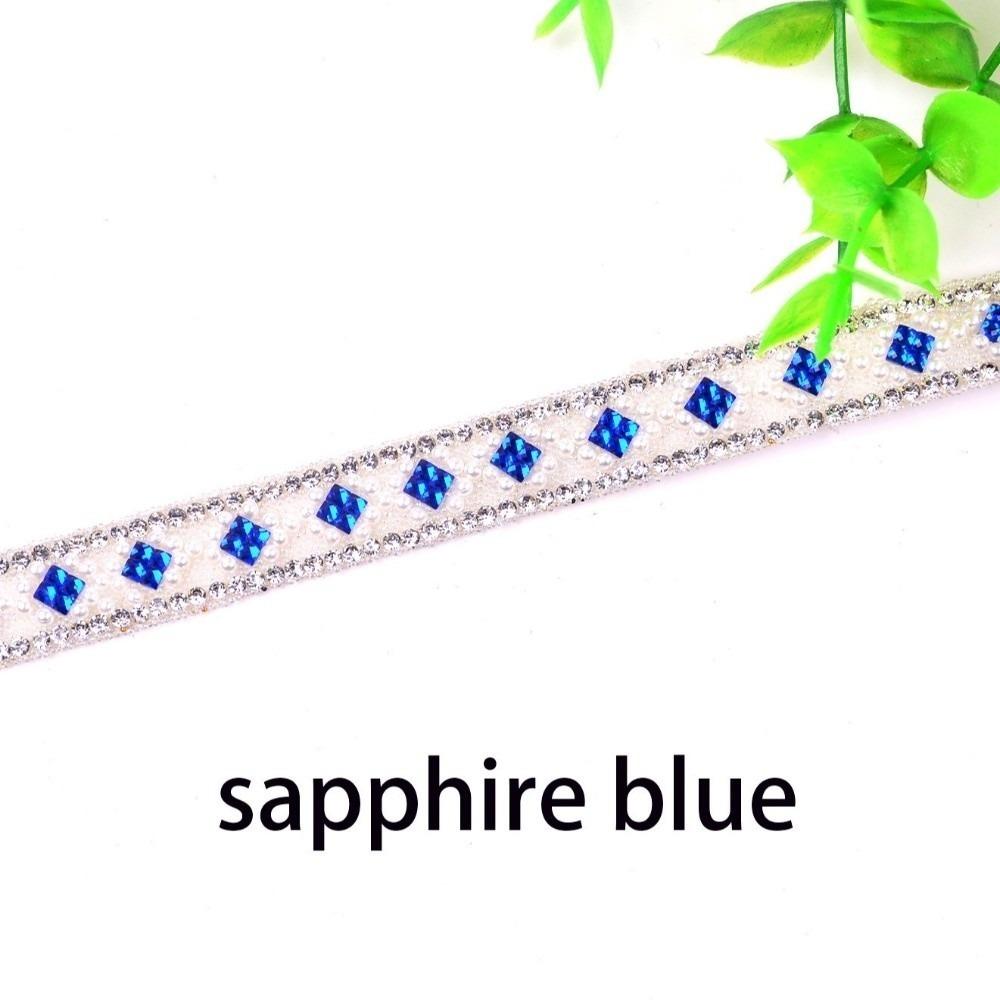 

Decorative Trim Self Adhesive Pearl Chain Shiny Flexible Crystal Chain Rhinestone Chain Shoulder Strap синій