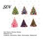 Holiday Glass Decals for Windows 6Pcs Colorful Christmas Tree Snowflake Static Window Sticker, PVC Cling, Removable Decal Decorative Stickers Parties