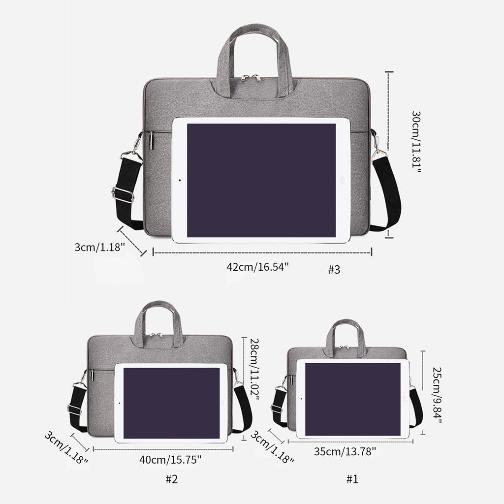 Protective Carrying Case Notebook Handbag Oxford Cloth Laptop Computer Bag with Shoulder Strap Splash-proof Portable