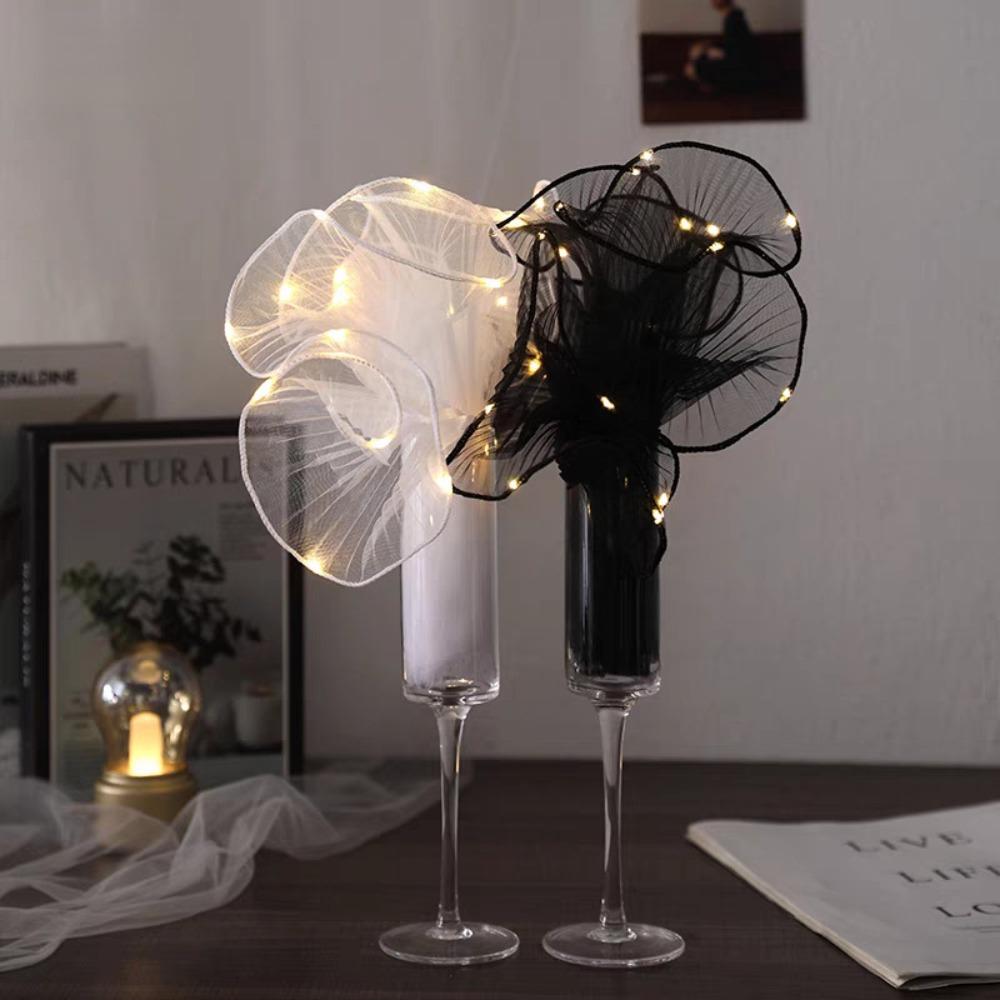 Lace Mesh LED Packaging Tulle Cloth Gift Wrapper Decoration Florist Bouquet Packaging  Wedding