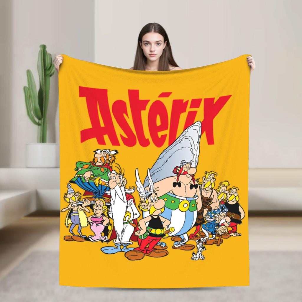 Asterixs And Obelixs Blankets Coral Fleece Plush Printed Multi-function Soft Throw Blankets for Sofa Travel Plush Thin Quilt