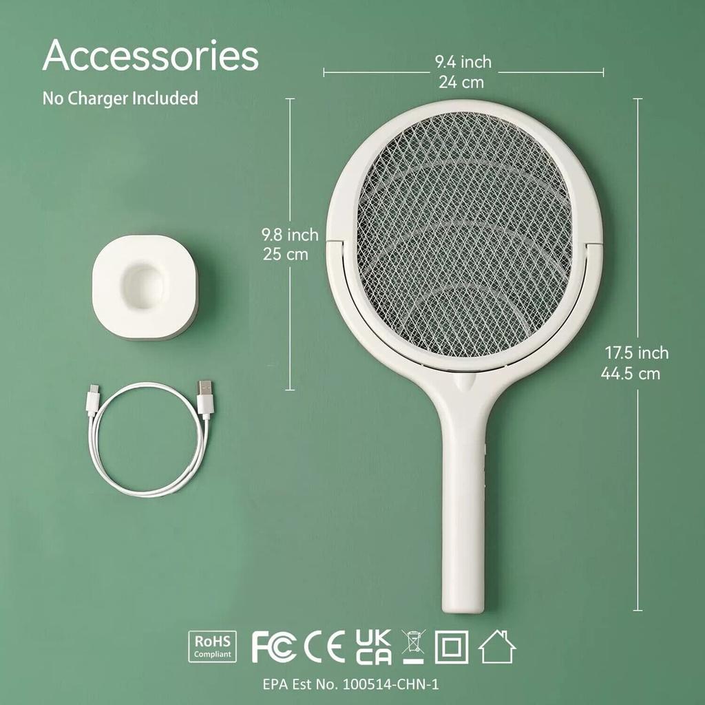 Elektrická muškařská zapperová raketa proti hmyzu plácačka na komáry Past na vosy netopýra