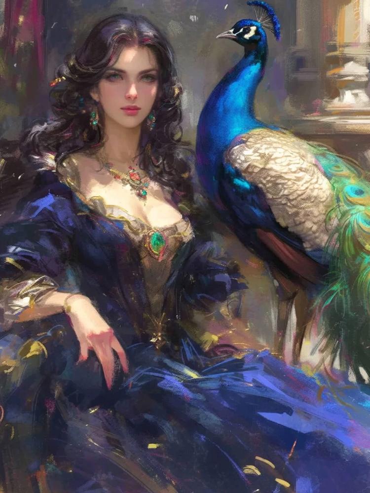 5D Diy Diamond Painting Colorful Fairy Peacock Full Round Square Mosaic Embroidery Cross Embroidery Set Home Decoration Gift