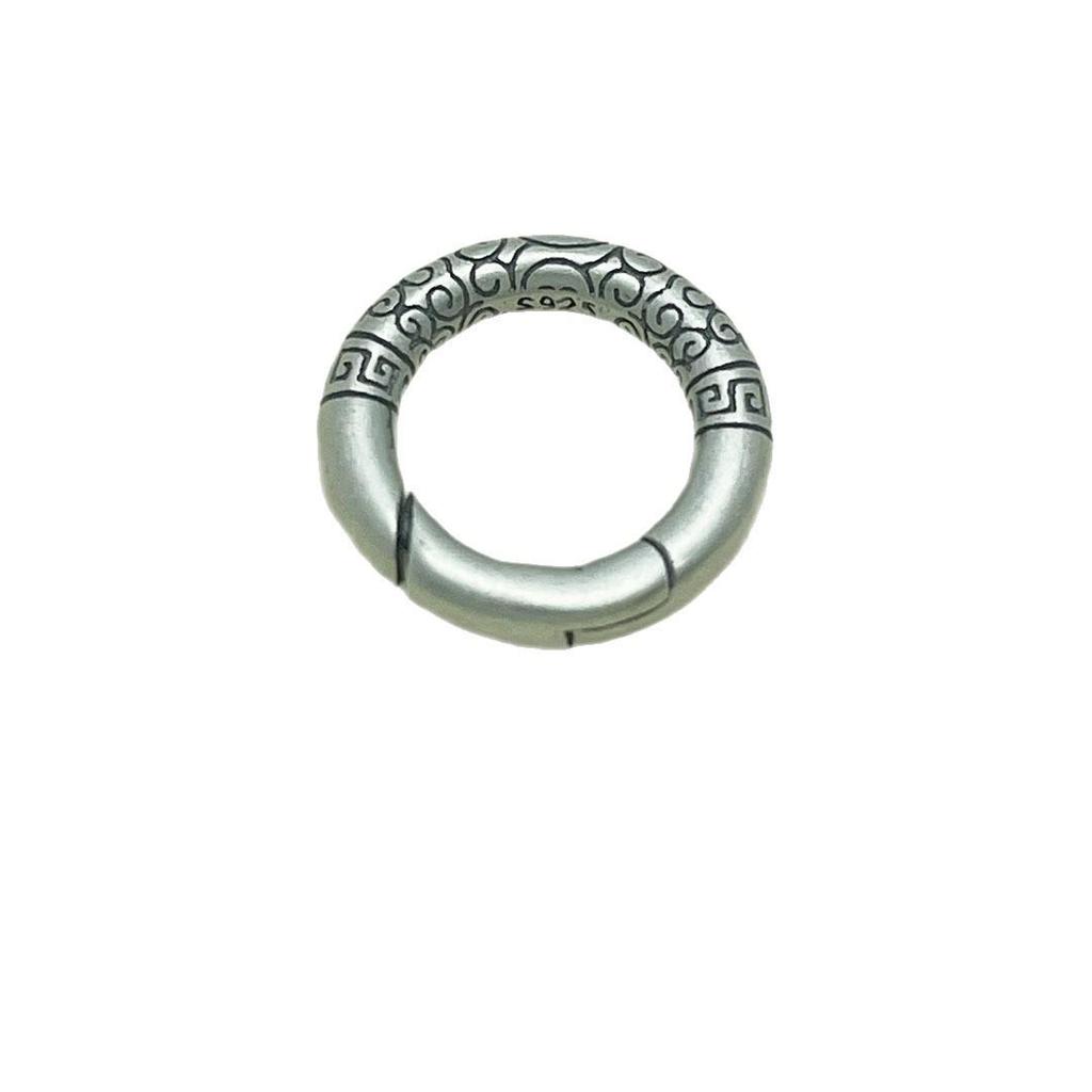 S925 Sterling Zilver Ruyi Wolk Connector: Ronde Ring, Veer Sluiting, Geweven Kaart voor Armband & Ketting.