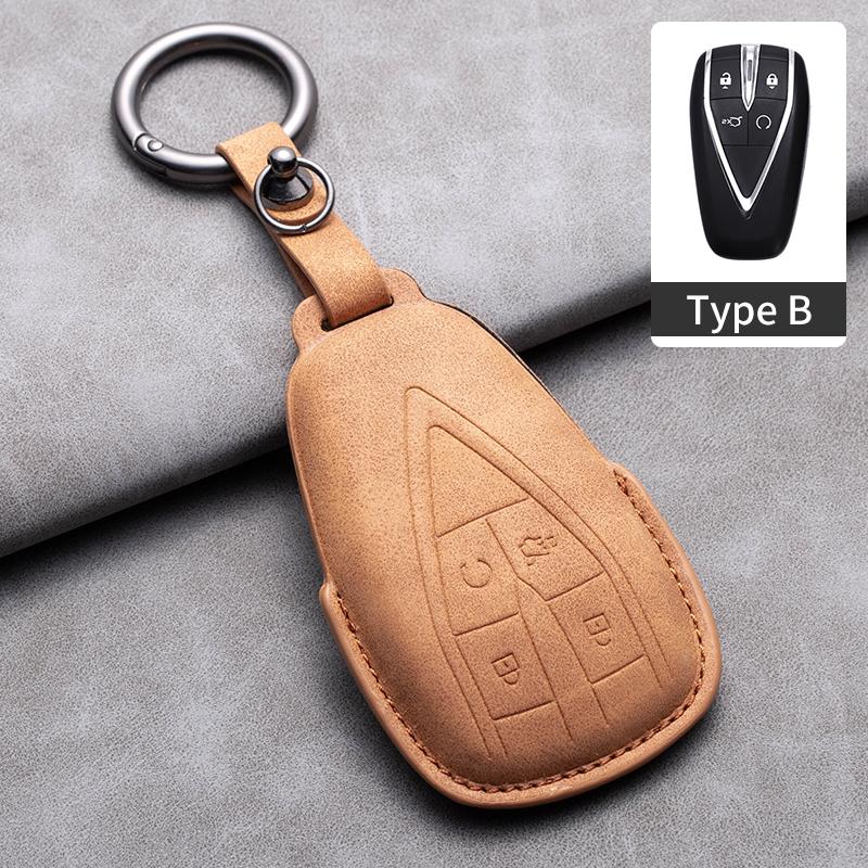 Leather Car Key Case Cover Fob For Changan CS35PLUS CS35 Plus CS55 PLUS CS75 PLUS Eado UNI-T UNI K Oushang X5 X7 EV 2019-2025