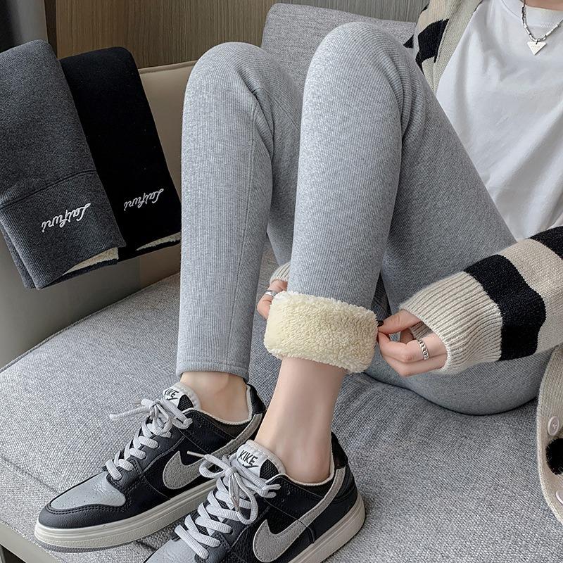 Quality Fleece Leggings Women's Wear Autumn and Winter High-waisted Thickened Lamb Fleece Extra Thick Thermal Cotton Pants