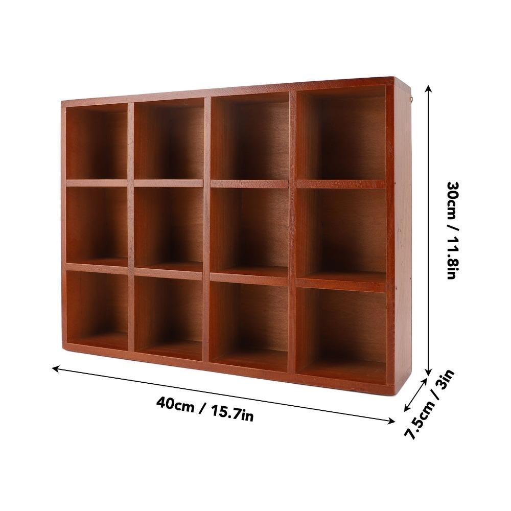 Adjustable Shelves Wood Desktop Organizer Solid Wood Wooden Storage Stationery Holder  Office